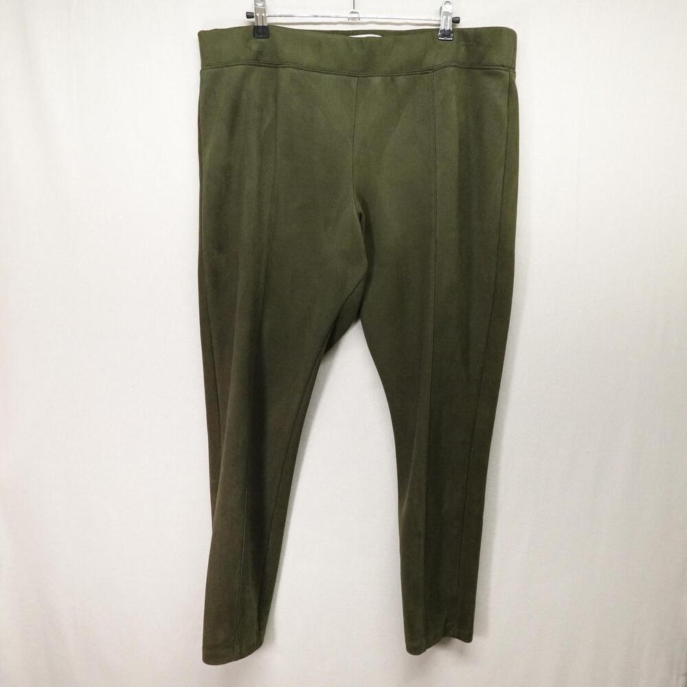 Old Navy Faux Suede Pants Womens XL Stevie Green High Rise Ankle Leggings